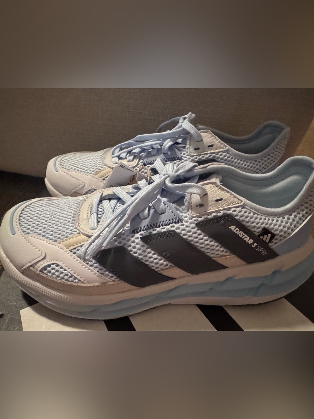 adidas Women’s Light Blue and Gray Adistar Mesh Sneakers
